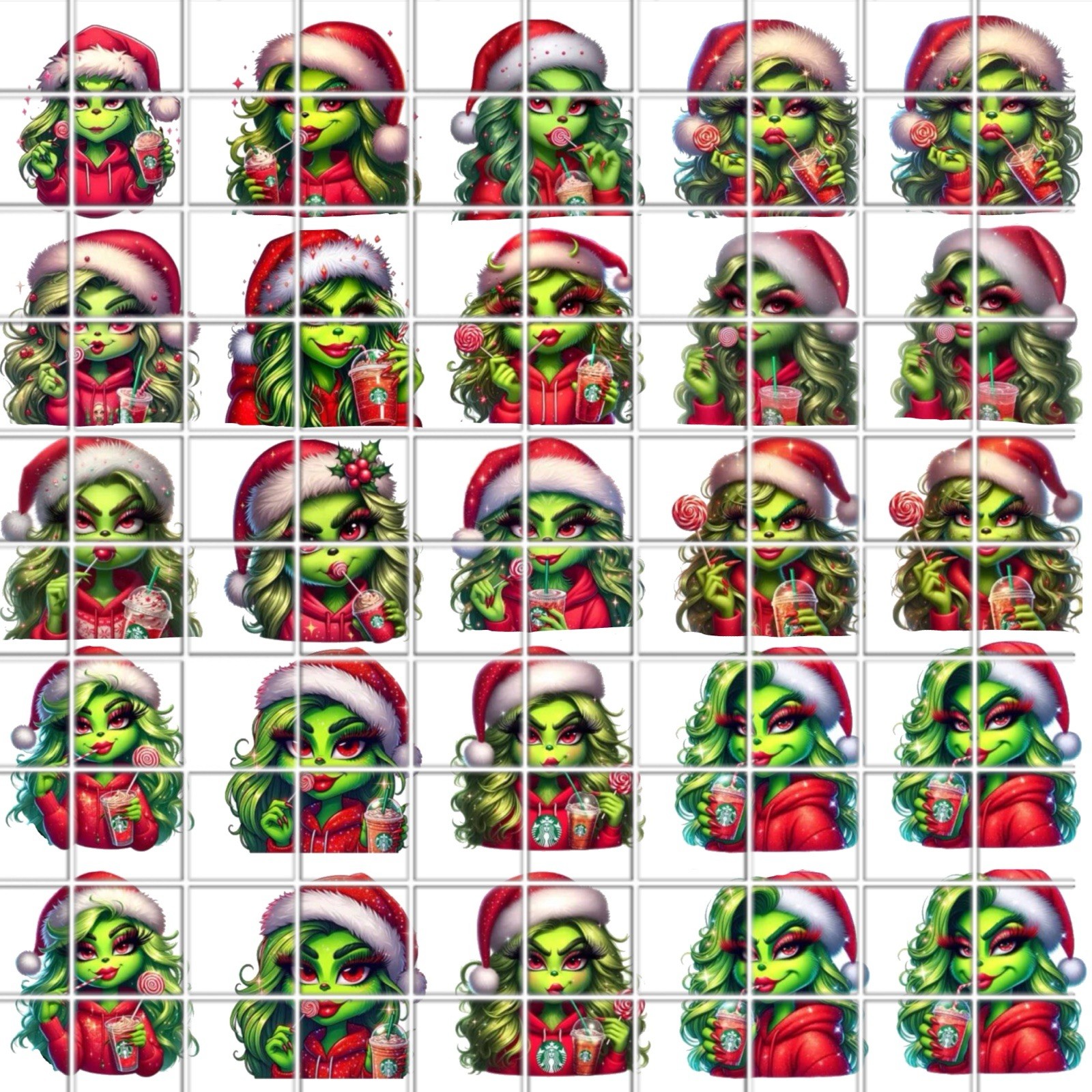 Grinch Girl Waterslide Nail Decals Set Of 50 Multiple Sizes Instructions