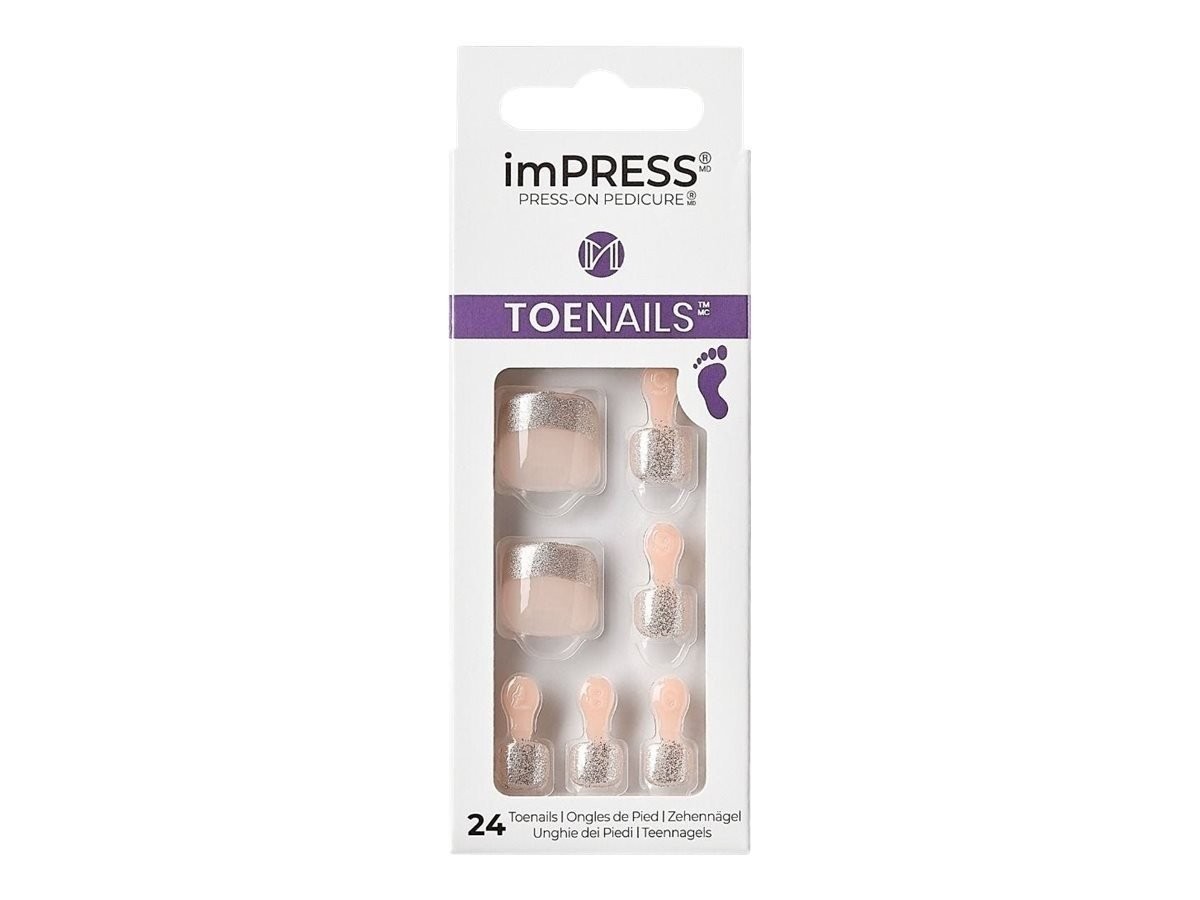 imPRESS Press-On Pedicure Toenails – “A Keeper” Design – 24 Nails