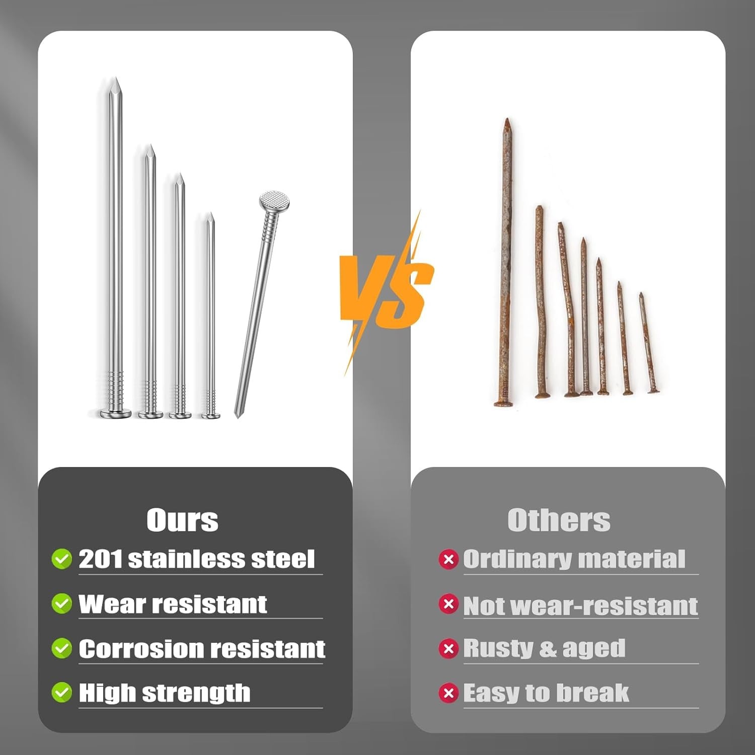Versatile 420PCS Stainless Steel Nail Kit – Ideal for Hanging Pictures & Decor