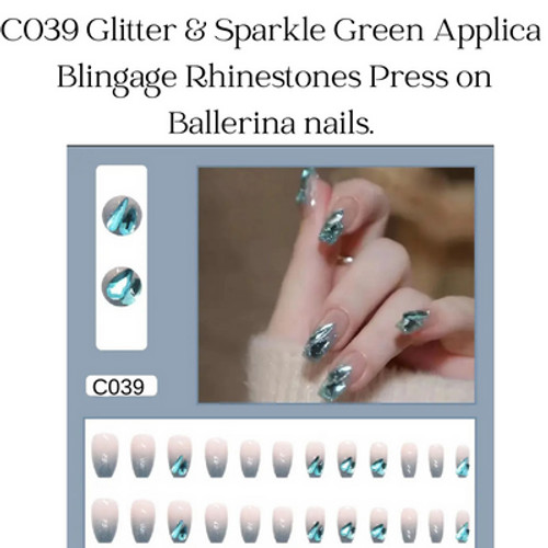 Double Bling, C-type nails. Plenty of bling for casual and up dress.