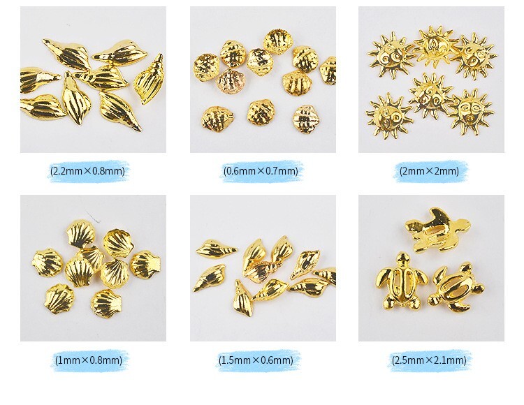 DIY Wheel Metal Ocean Shell Style For Nail Art Tips 3D Decoration Nails