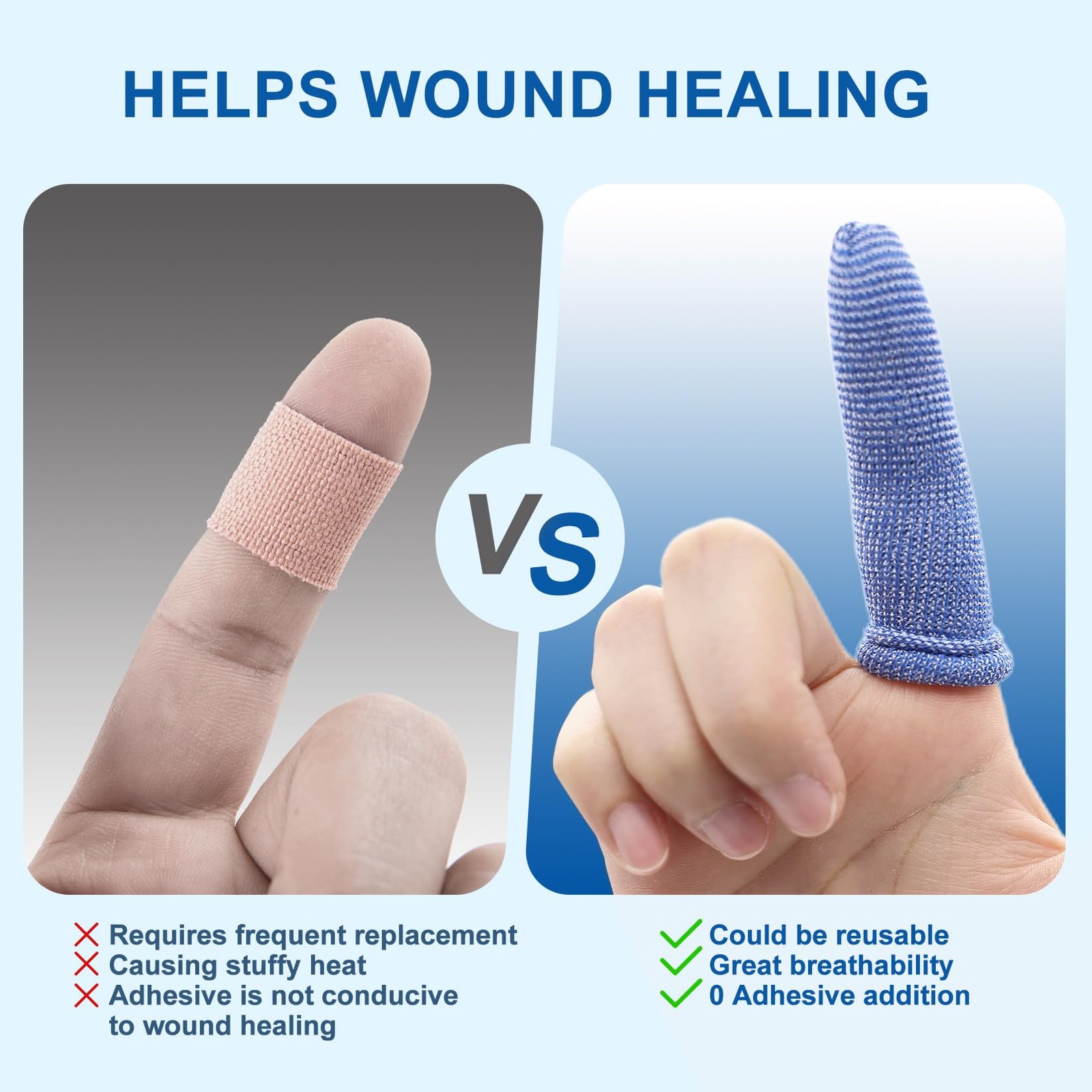 Finger Cots for Wound Care Gardening Fitness Medium Size Pack of 60 Blue