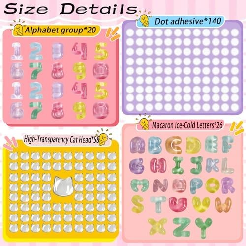 105PCS Keyboard Nail Bubbles – Macaron Ice-Transparent Buttons, Cute Bear Heads,