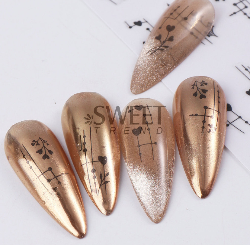 3Pcs Nail Art Sticker Heart Valentine Decals Manicure DIY Peel & Stick NH6
