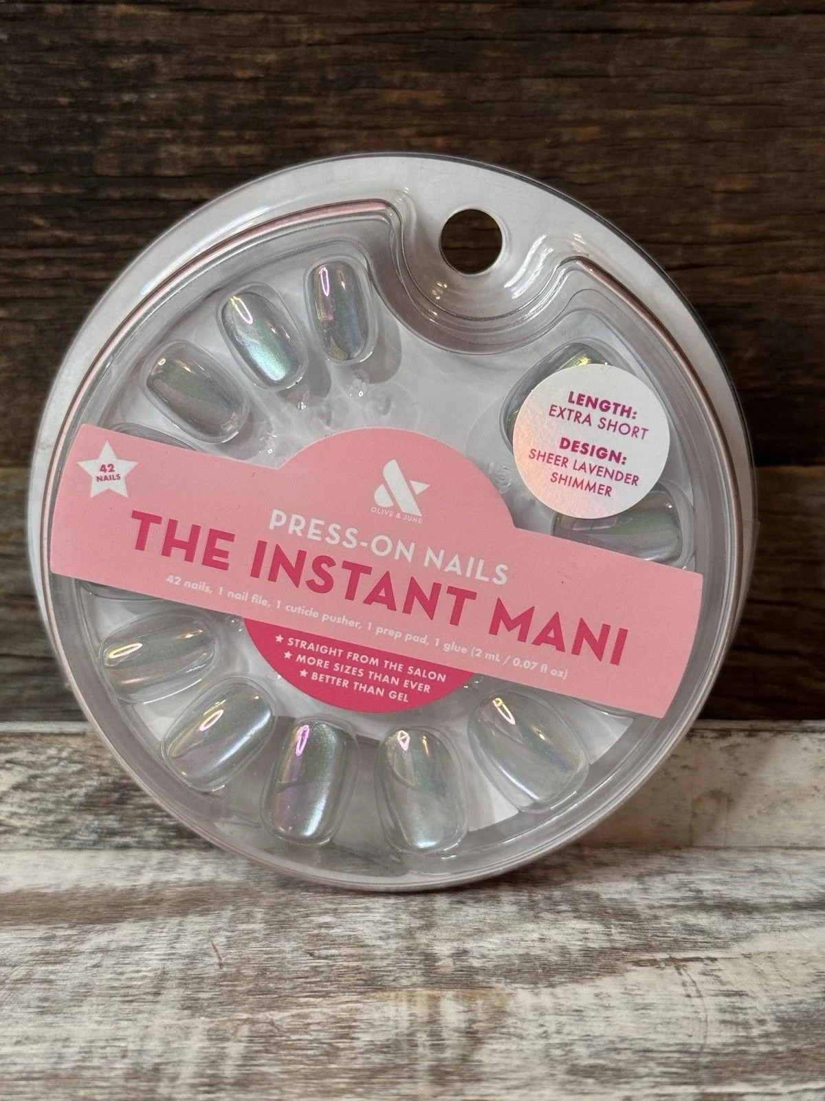 Olive & June Instant Mani Extra Short Press On Nails. Extra Short Sheer Lavender