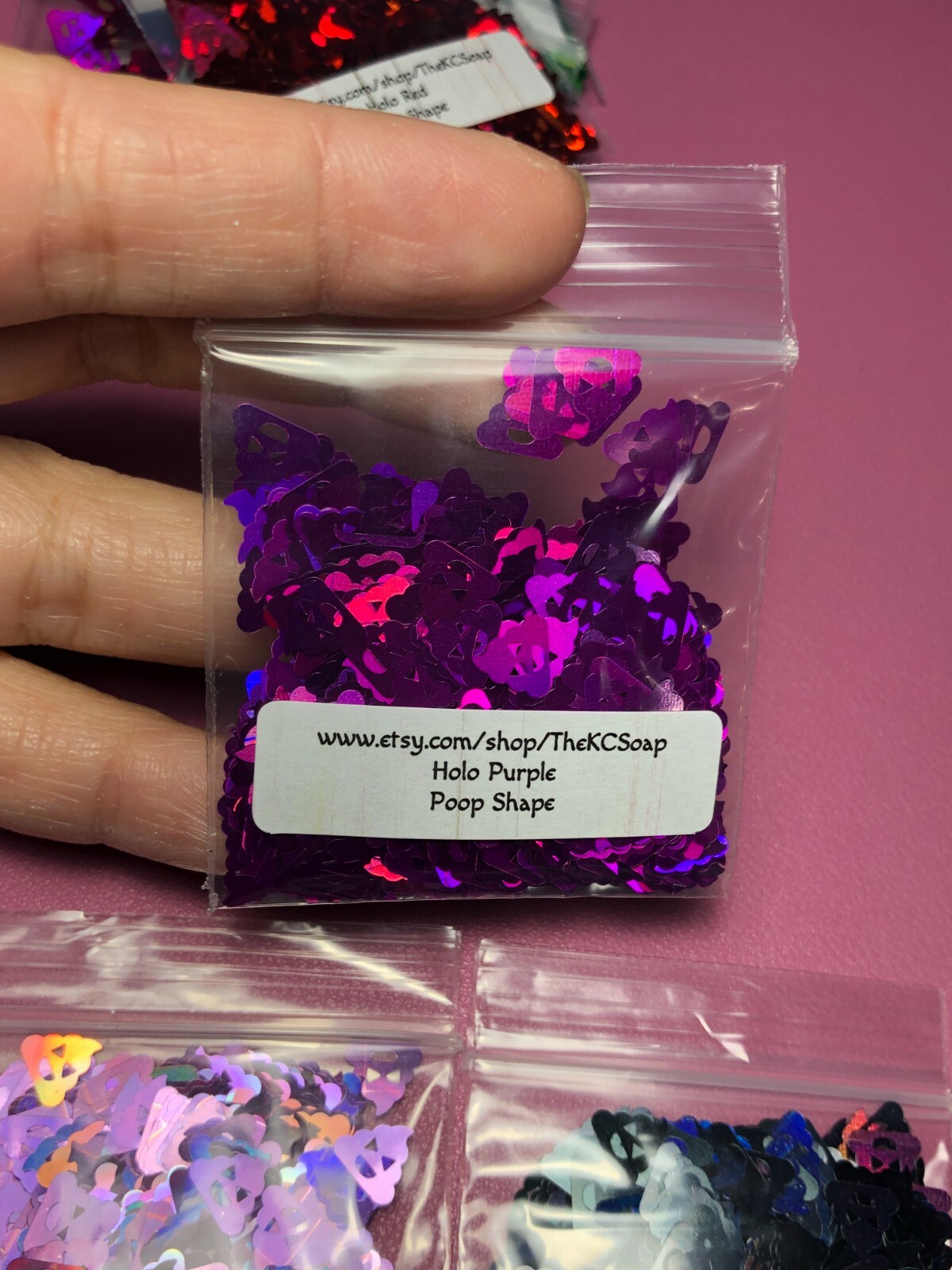 Solvent Resistant Holo Poop shape Glitter U Choose Color Nail Art Face Crafts