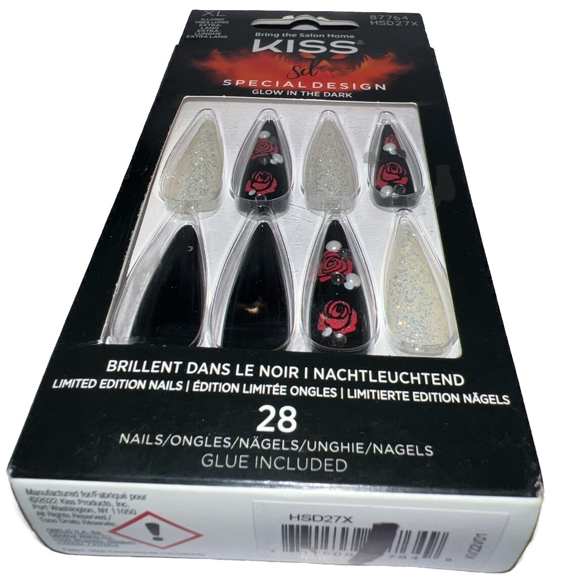 KISS Special Design Halloween Nails Glow-In-The-Dark XL #87764 (New/See Photos)