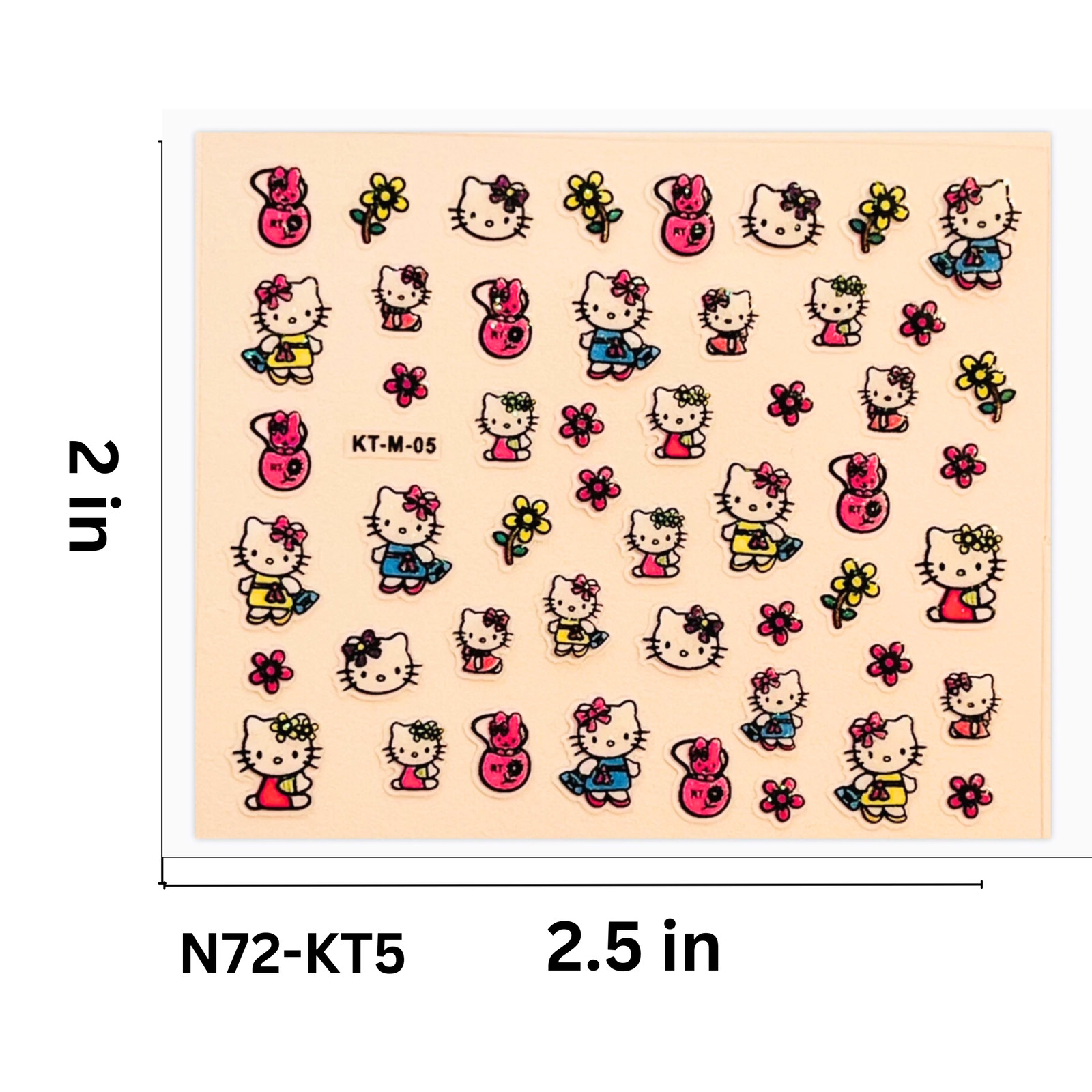 Hello Kitty Nail Art Stickers – Cute Kawaii 3D Decals for Nails