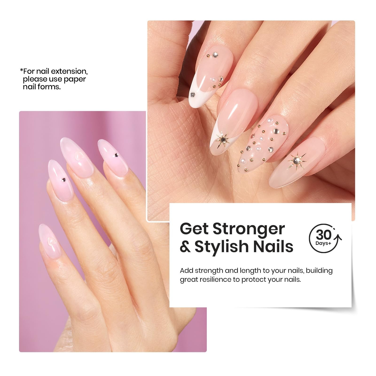 Nude Builder Gel Set – 4 Colors, HEMA Free, Base & Top Coat, Thickening Apex for