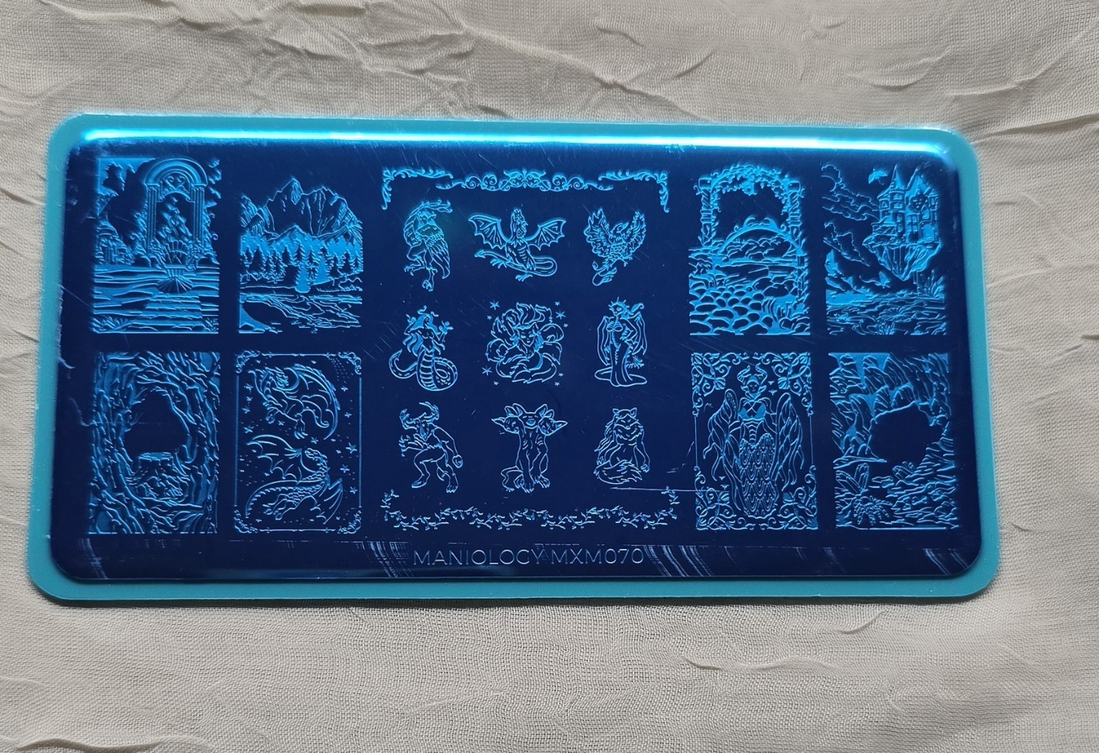 Mythical Creatures: Horns & Flames (MXM070) Angel God Fantasy Nail Stamp Plate