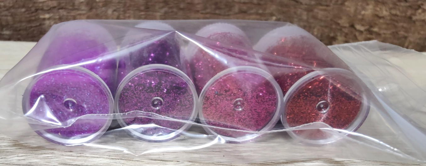 Fine Glitter Set 4 Jars 8g Each Purple Pink Red Colors Arts Crafts Nail Art