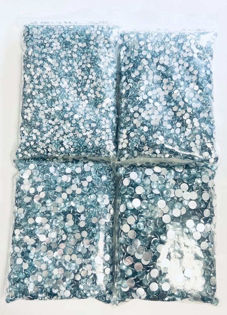 Aquamarine Crystal Rhinestones Flat Back Round Jewelry Crafting Gems Multipack
