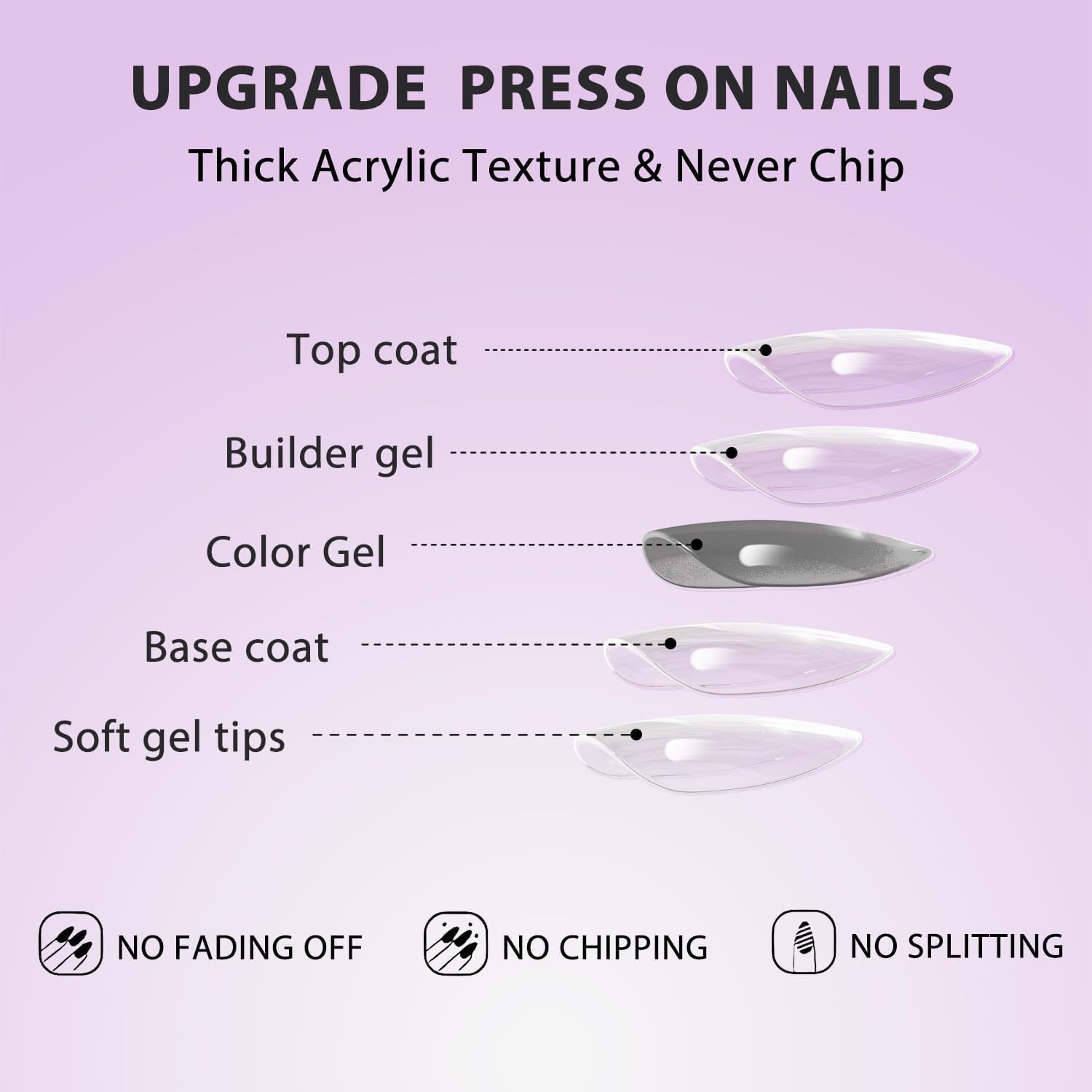 Dusty Pink Press on Nails Short Almond – 30 Pcs Fake Nails Glue on, Thick