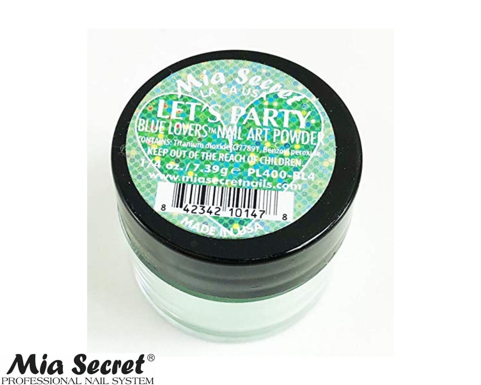 MIA SECRET Nail Art Powder 1/4oz- Let’s Party (BLUE LOVERS COLLECTION)
