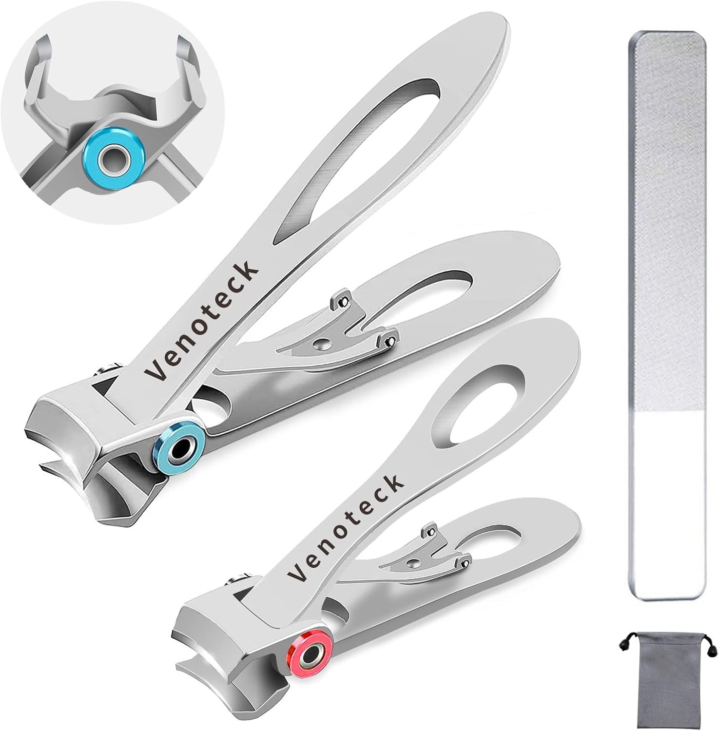 Nail Clippers Set,Fingernail Toenail Clippers for Thick Nails,Nail Clipper for