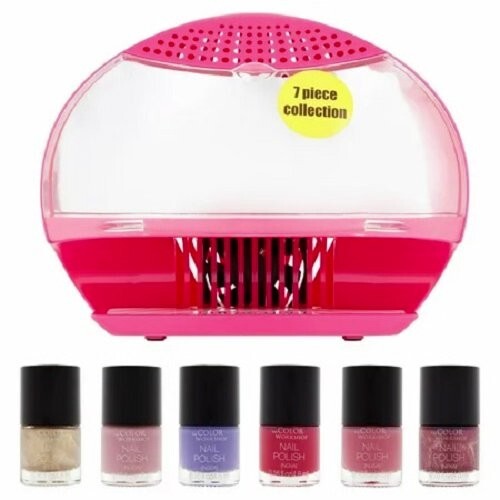 7 Piece SALON NAIL STATION Markwins Color Workshop 6 Nail Polish & Dryer Kit New
