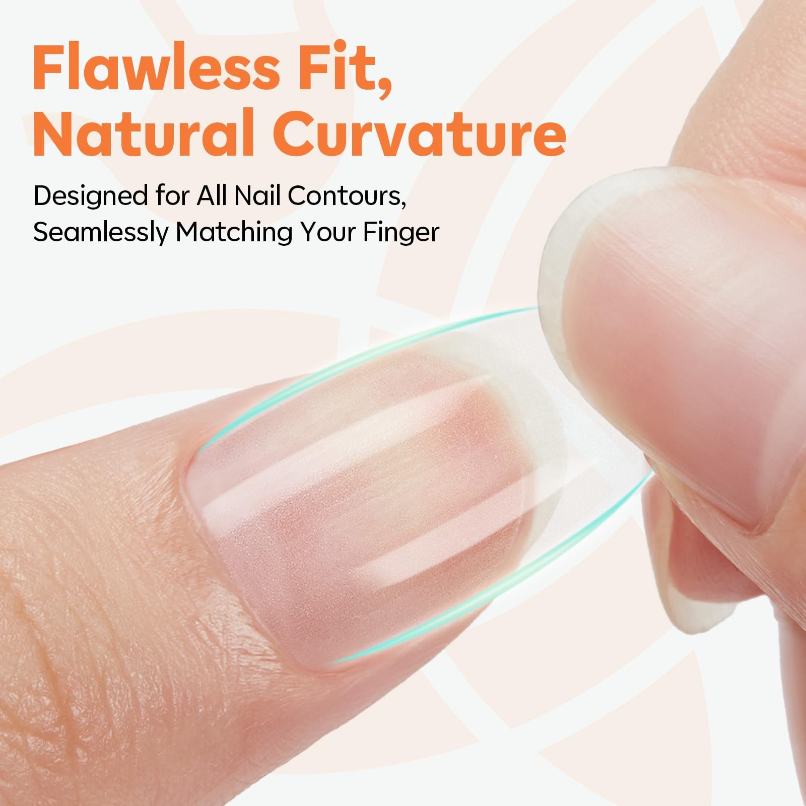 Modelones Almond Nail Tips Short Clear Soft Fake Press On Nails Tip