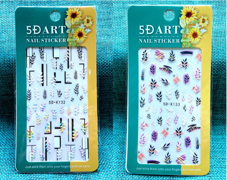 Flower Leaf Lace Geometric Nail Art Stickers 5D Nail Art Decal Manicure DIY NS24