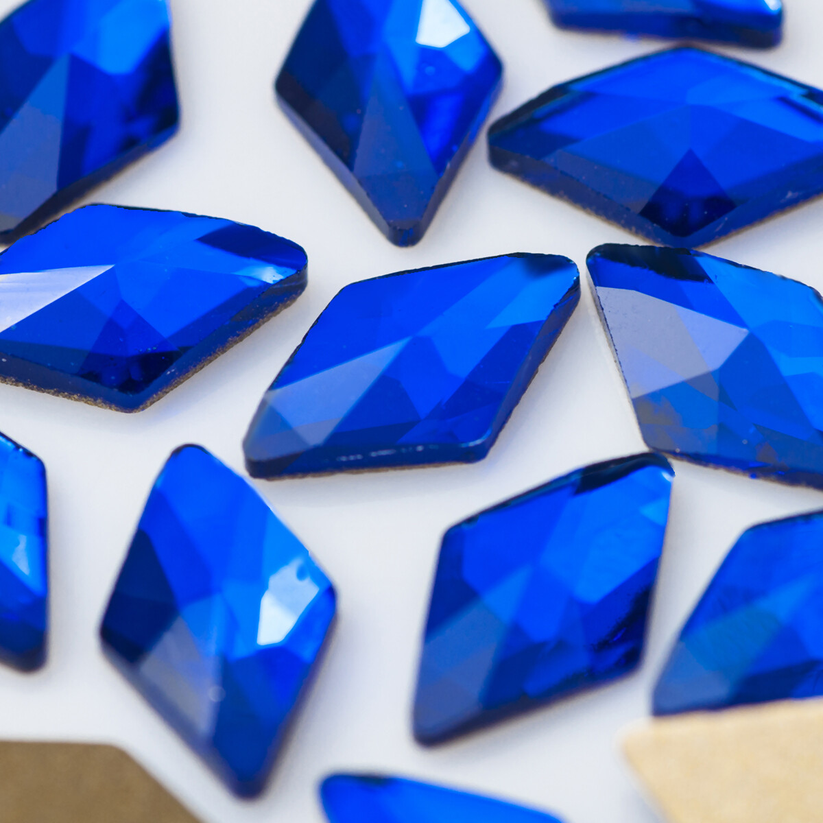 Rhombus 6x10mm Colorful Nail Art Rhinestones Non Hotfix Flat Back Glass Beads