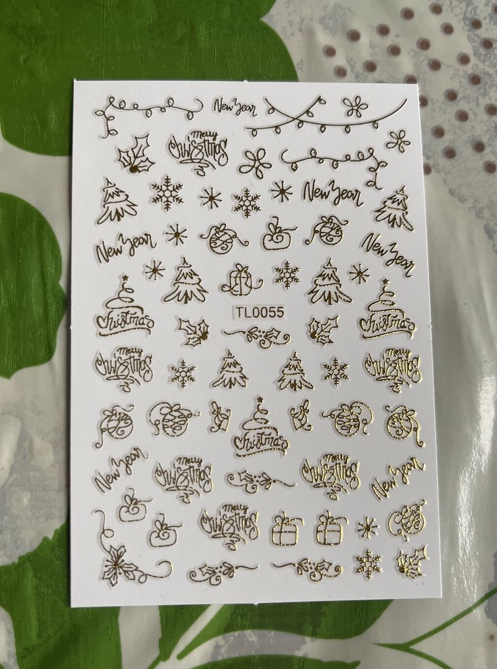 Christmas Nail Stickers TL0055 Gold