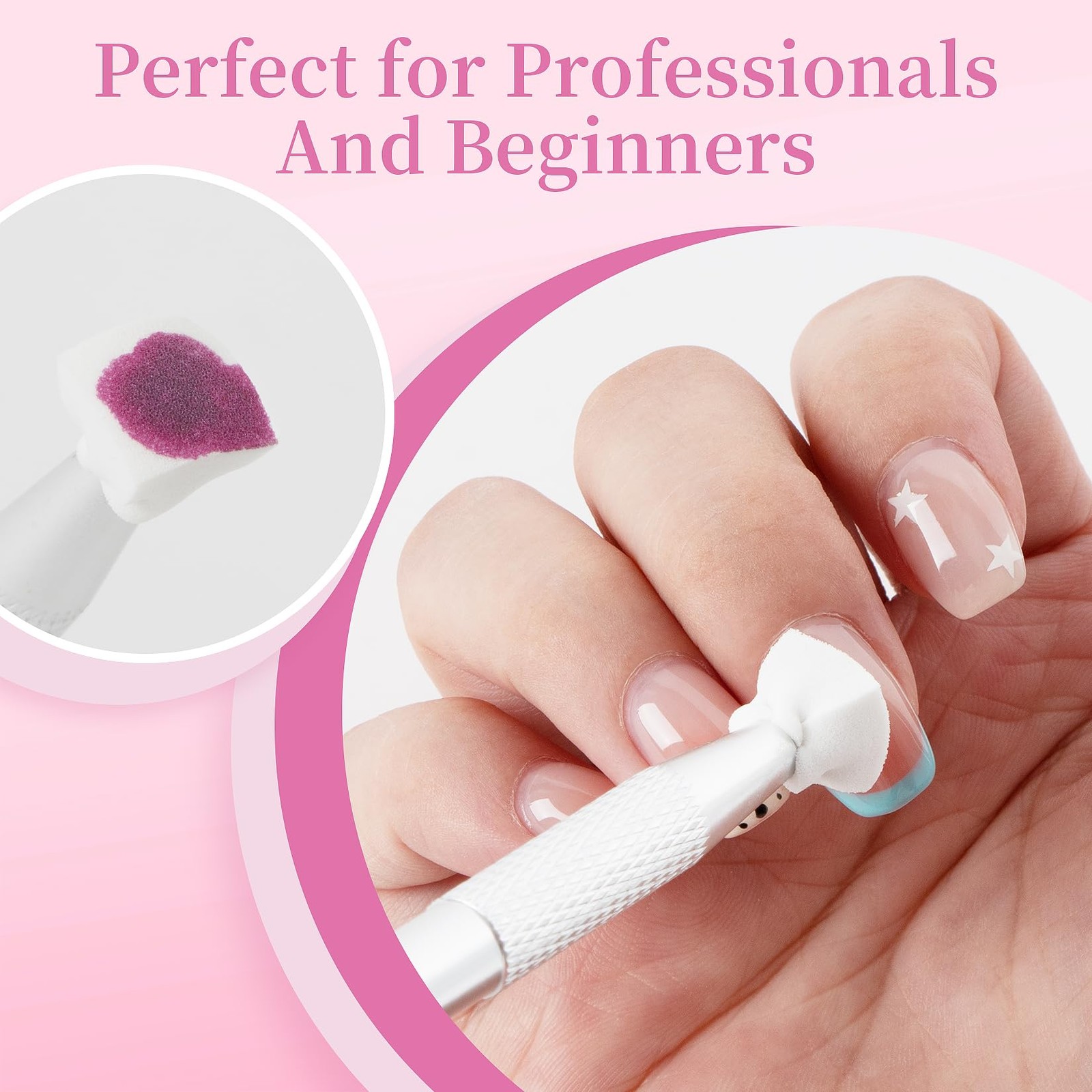 RAQEHO Nail Sponges Refills for Ombre – 100PCS Mini Sponge Bulk…