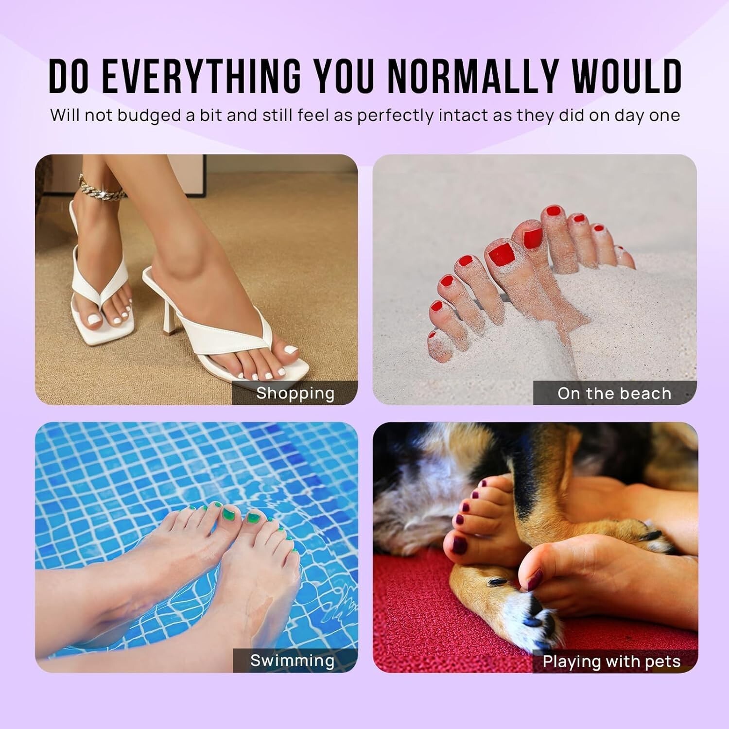 Versatile 32-Piece Glue-On Toenails: Square & Short French Tips for Any Occasion