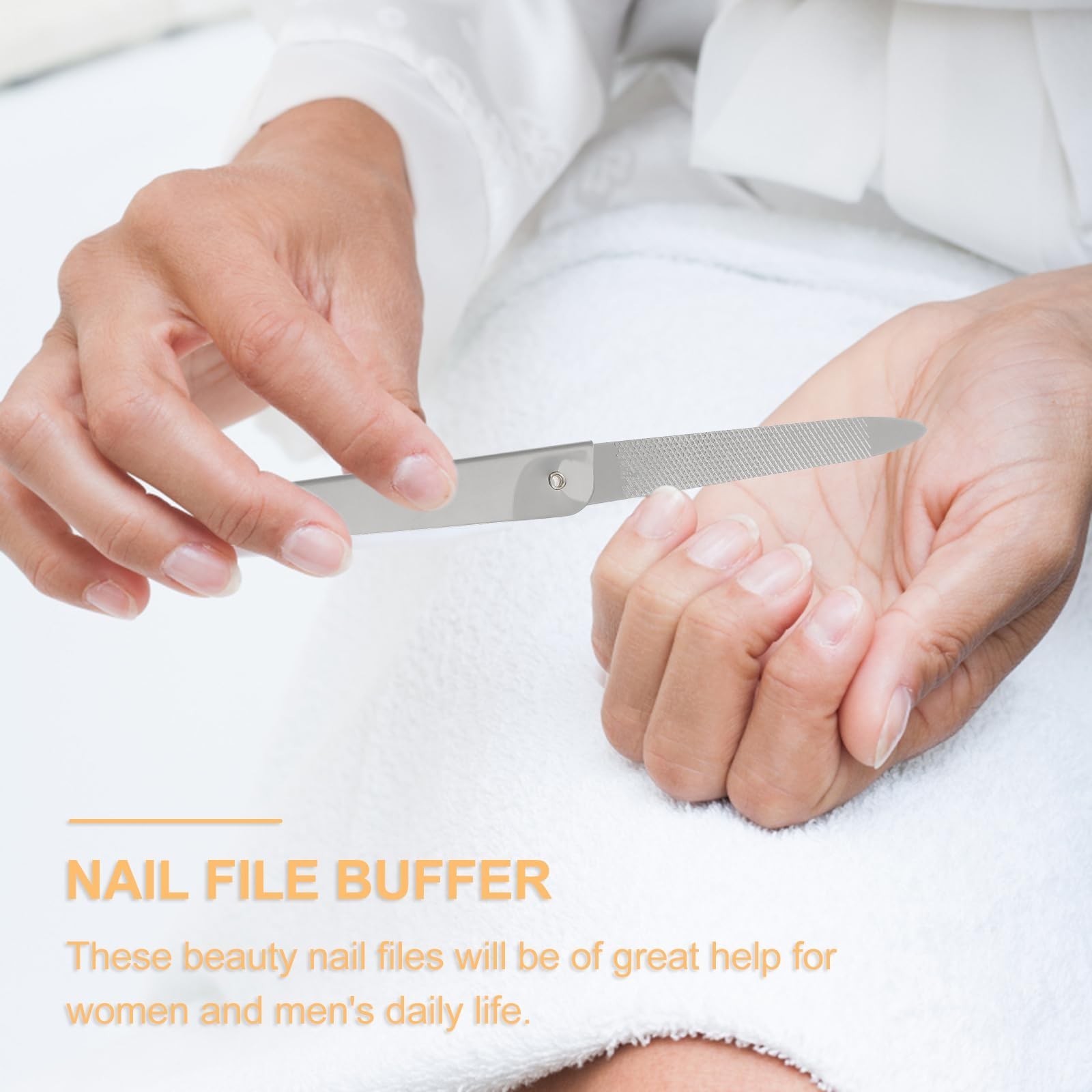 Lurrose 6pcs Folding Nail File: Foldable Stainless Steel Nail File for Salon …