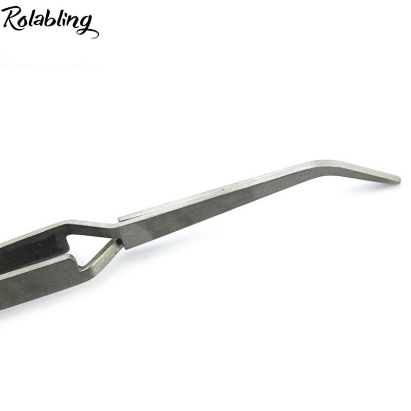Nail Art Tweezers Stainless Steel Rhinestone Picking Tools Manicure Clip New