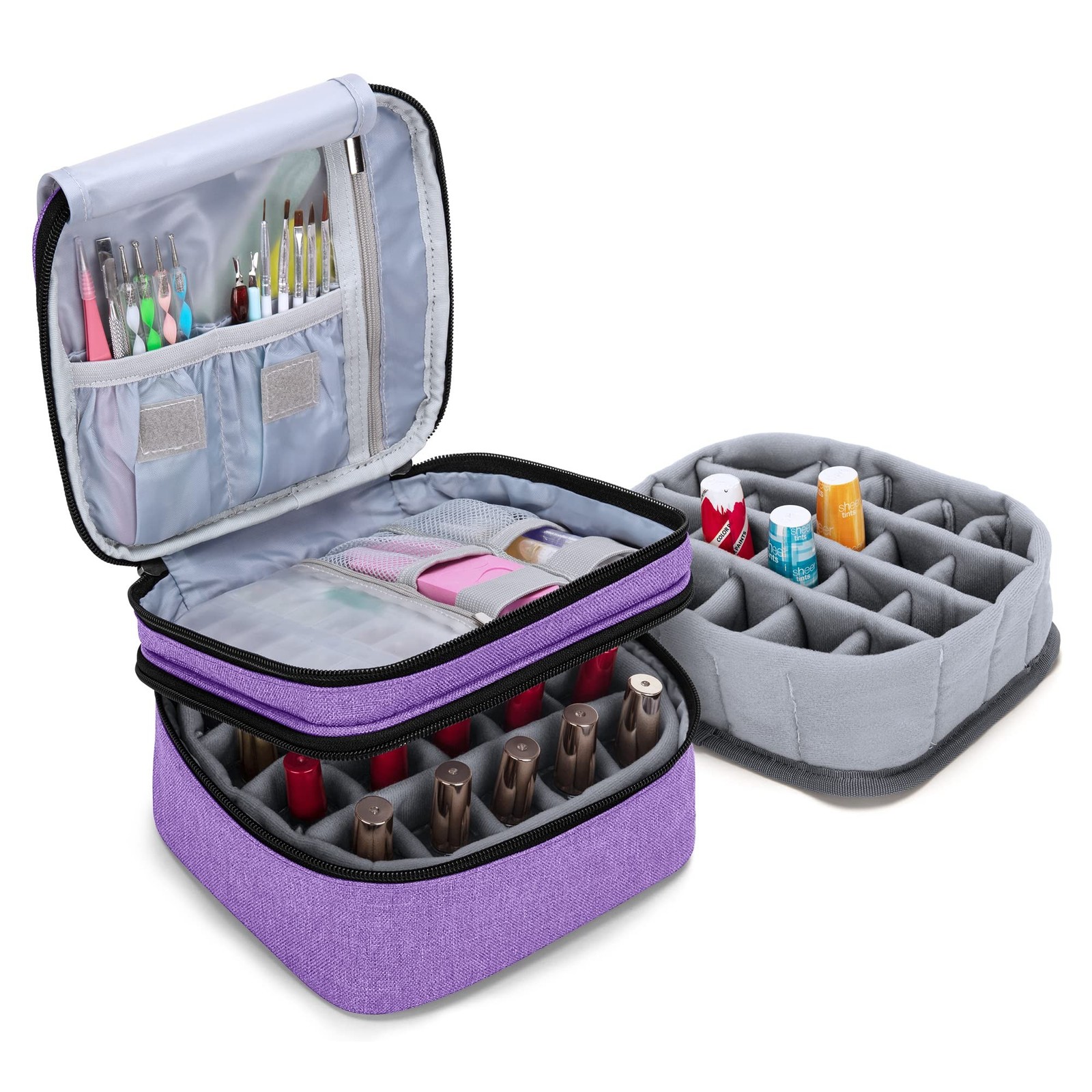 LUXJA Nail Polish Carrying Case – Holds 20 Bottles (15ml – 0.5 fl.oz), Double…