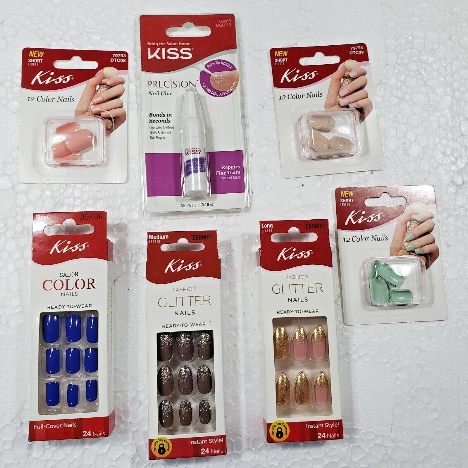 Kiss Glue On Nails Press On Nails Glitter Fantasy Multiple Styles SEE VIDEO