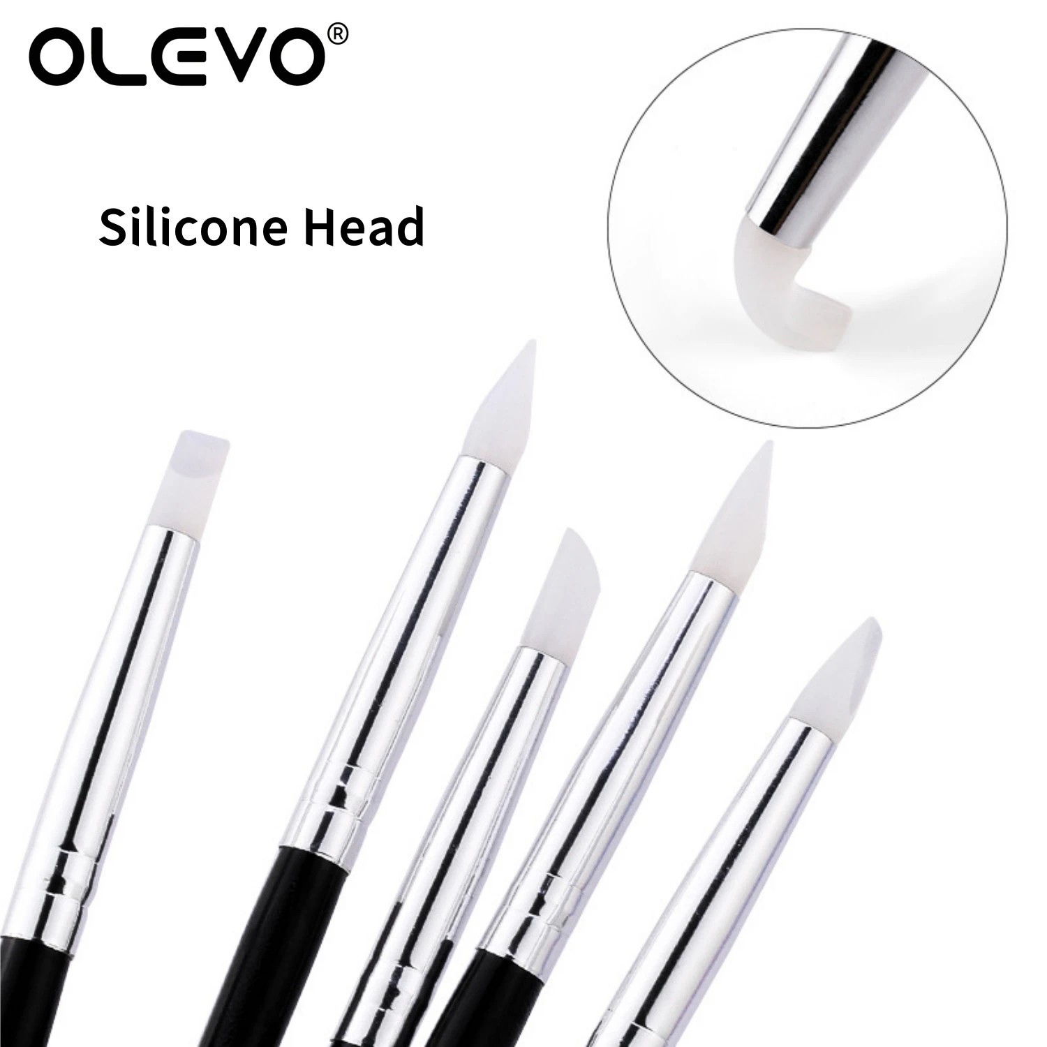 5 pcs Brushes UV Gel Brush Nail Painting Drawing Liner Flat Nail Art Display