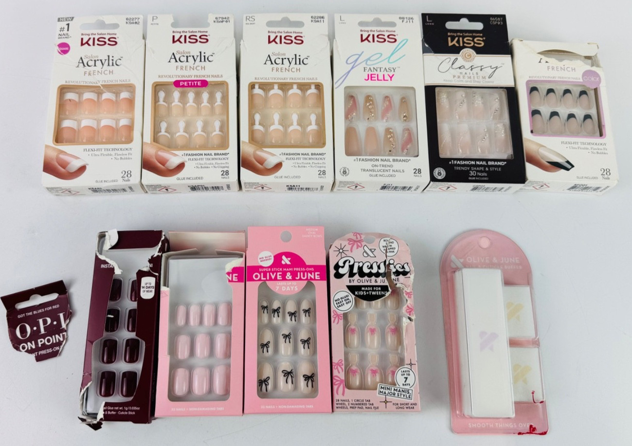 KISS, IMPRESS, SALLY HANSEN, OLIVE & JUNE, OPI, PRESS ON, DASHING DIVA GEL 31 PC