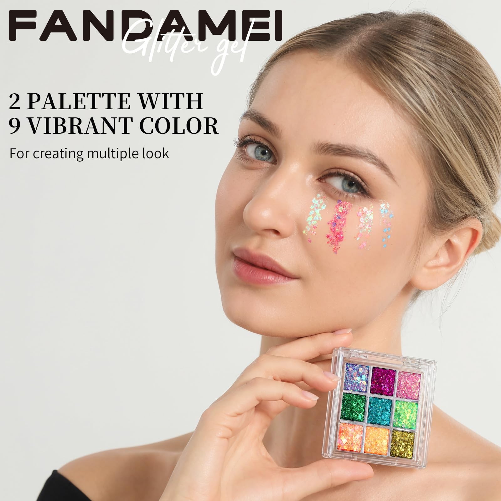2 PCS 18 Color Face Body Hair Chunky Glitter Gel Kid Women Rave Concert Paint