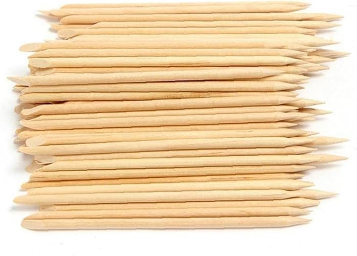 20Pcs Orange Wood Cuticle Pusher Nail Art Cuticle Orange Wood Sticks for