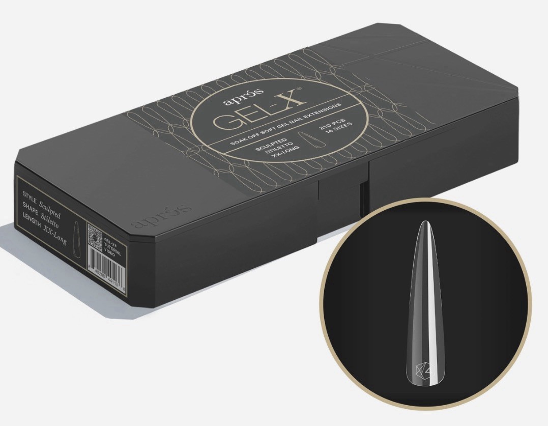Aprés GEL-X® SCULPTED STILETTO EXTRA EXTRA LONG BOX OF TIPS – MINI (210PCS)