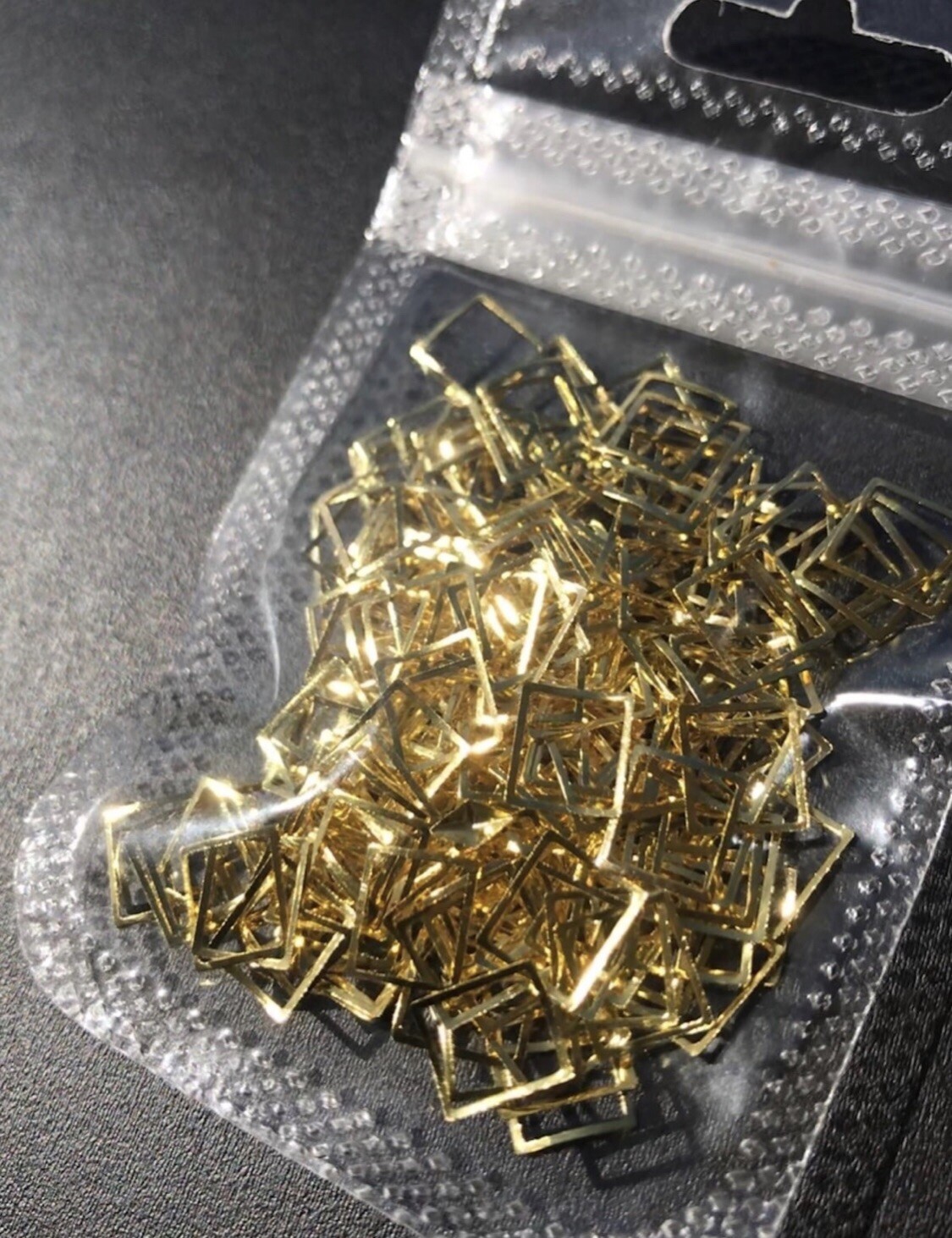 Gold 3D Rectangle Frame Nail Art DIY Decoration Charms 200pcs single pack