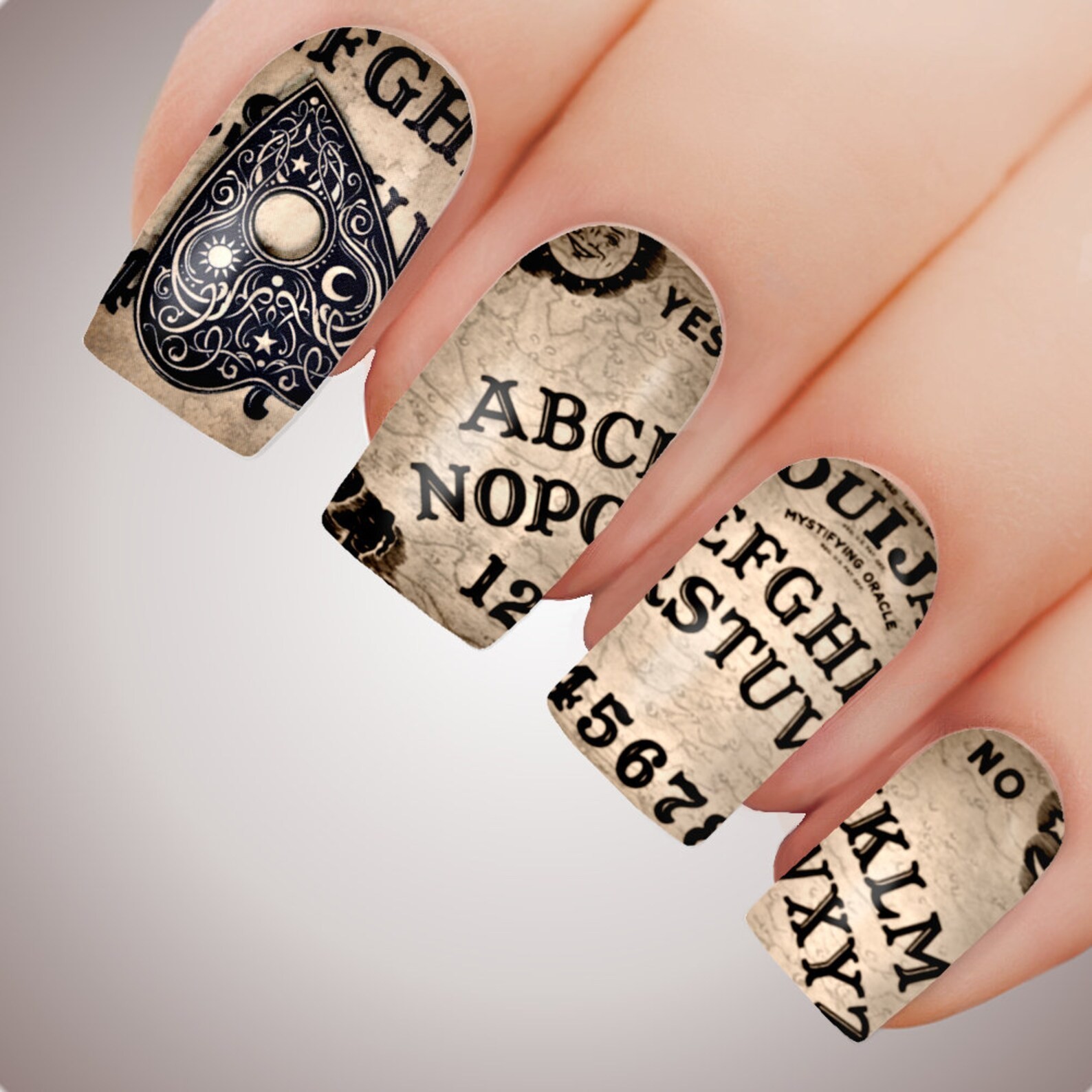 Ouija board Spirit Halloween Nail Decals Transfer Sticker Tattoo DY Nail art Kit