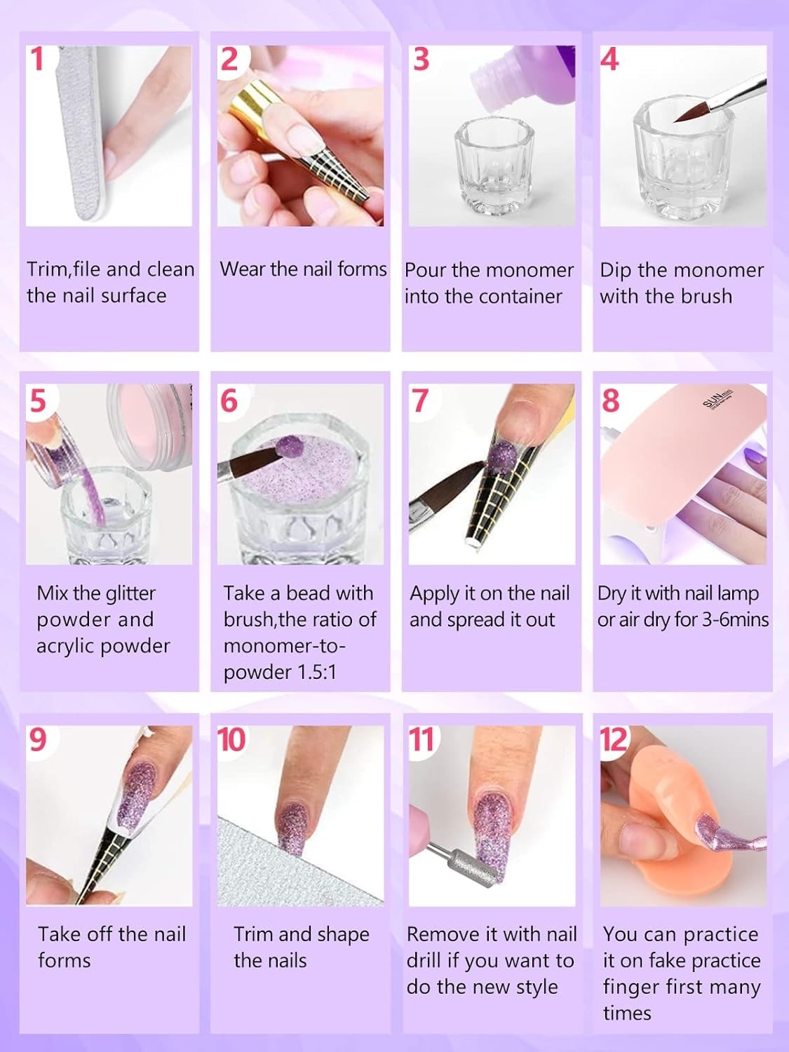 Ultimate 81-in-1 Acrylic Nail Kit – UV Lamp, Drill & Glitter for Stunning Nails