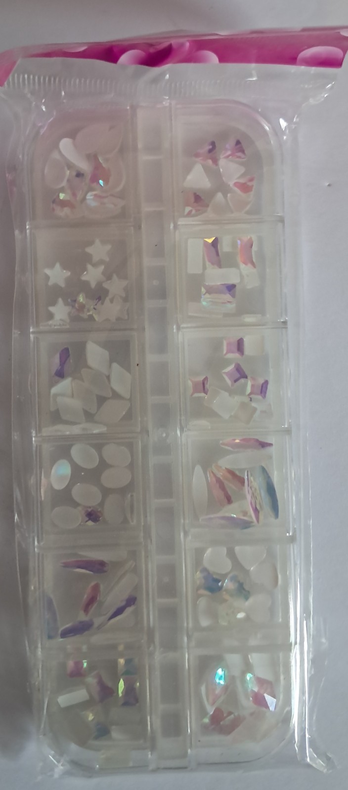 4 Box Set 48 Nail Gems Holographic, Silver , Gold 3D Mosaic Nail Art Kit *NEW*