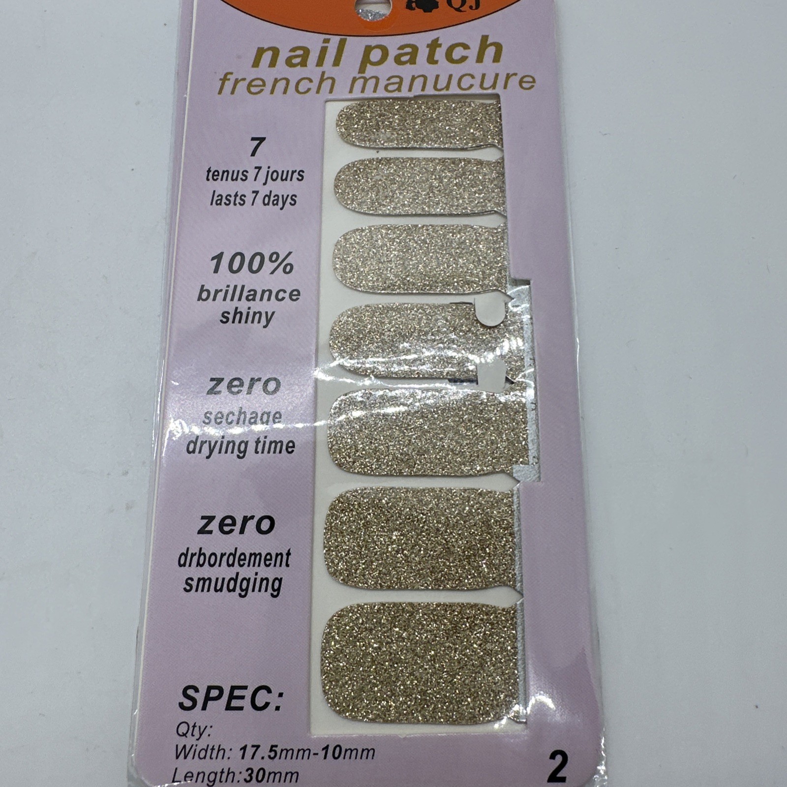Lot Of 8 QJ Nail Patch Wrap Packs Nail Art Multicolor Glitters New 8×16 Strips