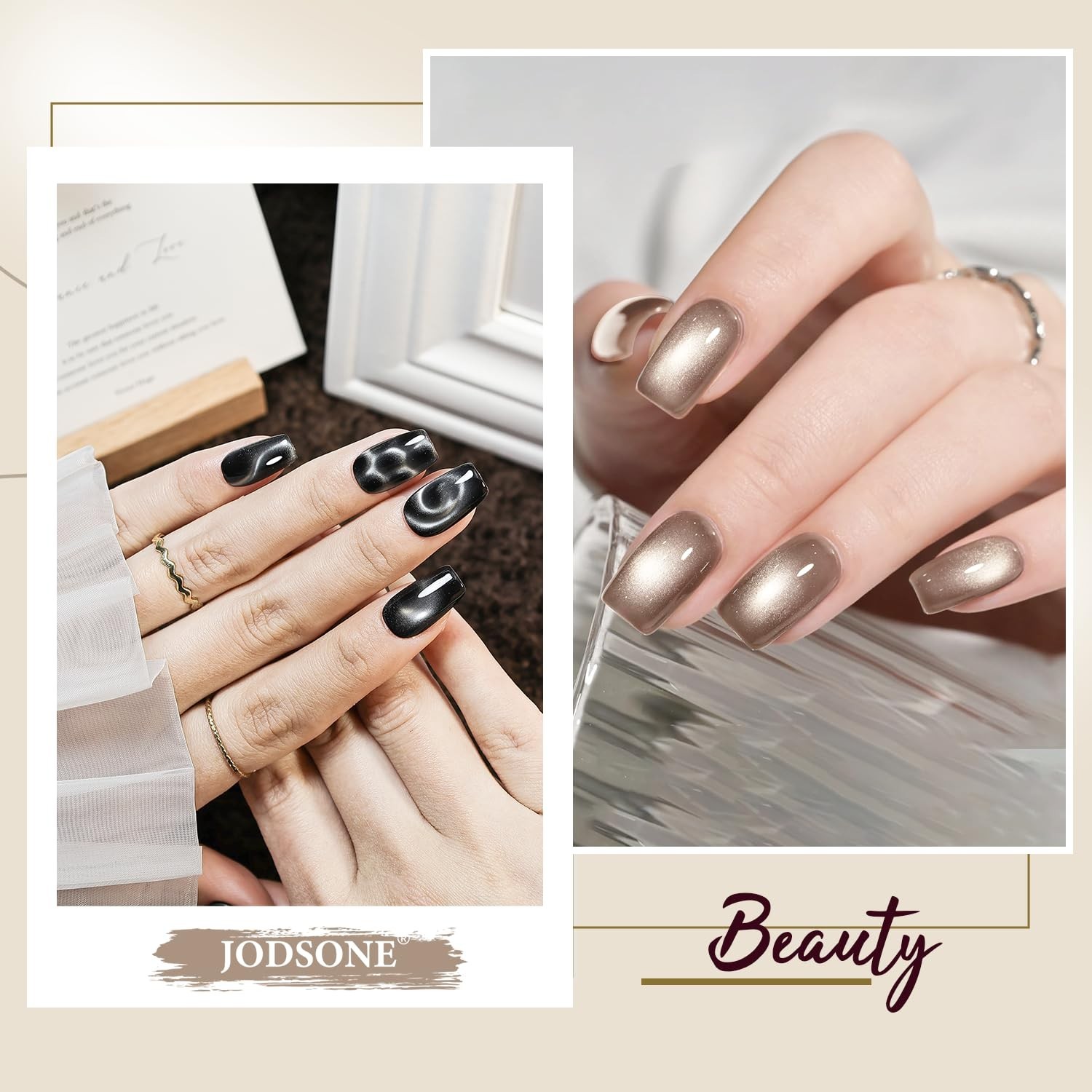 Heart & French Cat Eye Magnet Set: Create Defined Nail Art Effects Easily