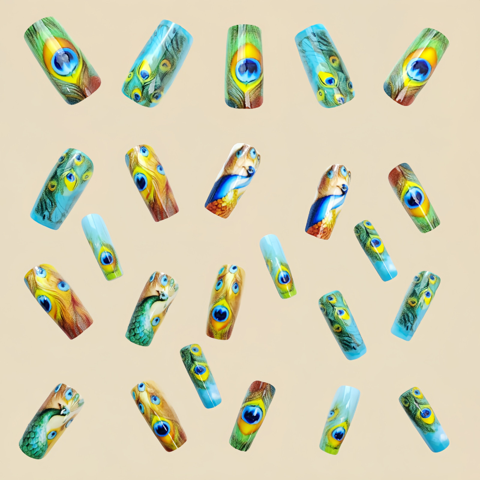 4 set （24Pcs/set ）Retro Style False Nail Art Full Cover Artificial Fake Nails