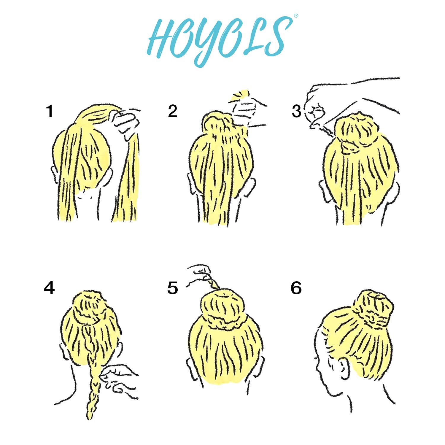 Hoyols 12 Pcs French Hair Pins for Women, 3.5 Inch Small U Shaped Black