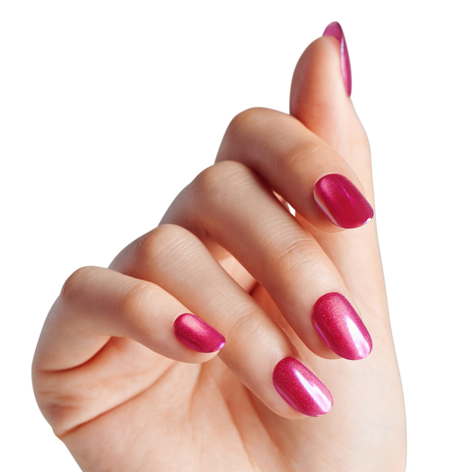KISS colorFX by Press On Nails , ‘Around You’, Solid Pink with Pearlescent Fi…