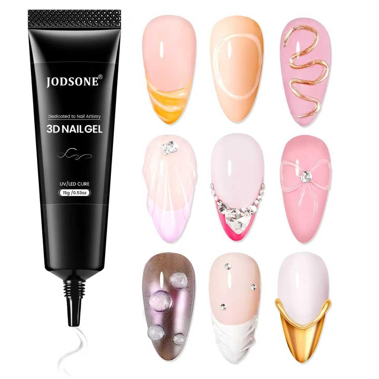 15g Crystal Clear No Wipe Gel for Effortless 3D Nail Designs & Texture Molding