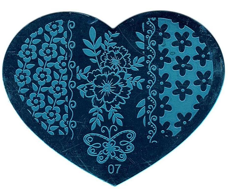 5 Pcs Love Heart Nail Art Stamping Manicure Image Plates Stamper Scraper Set NEW
