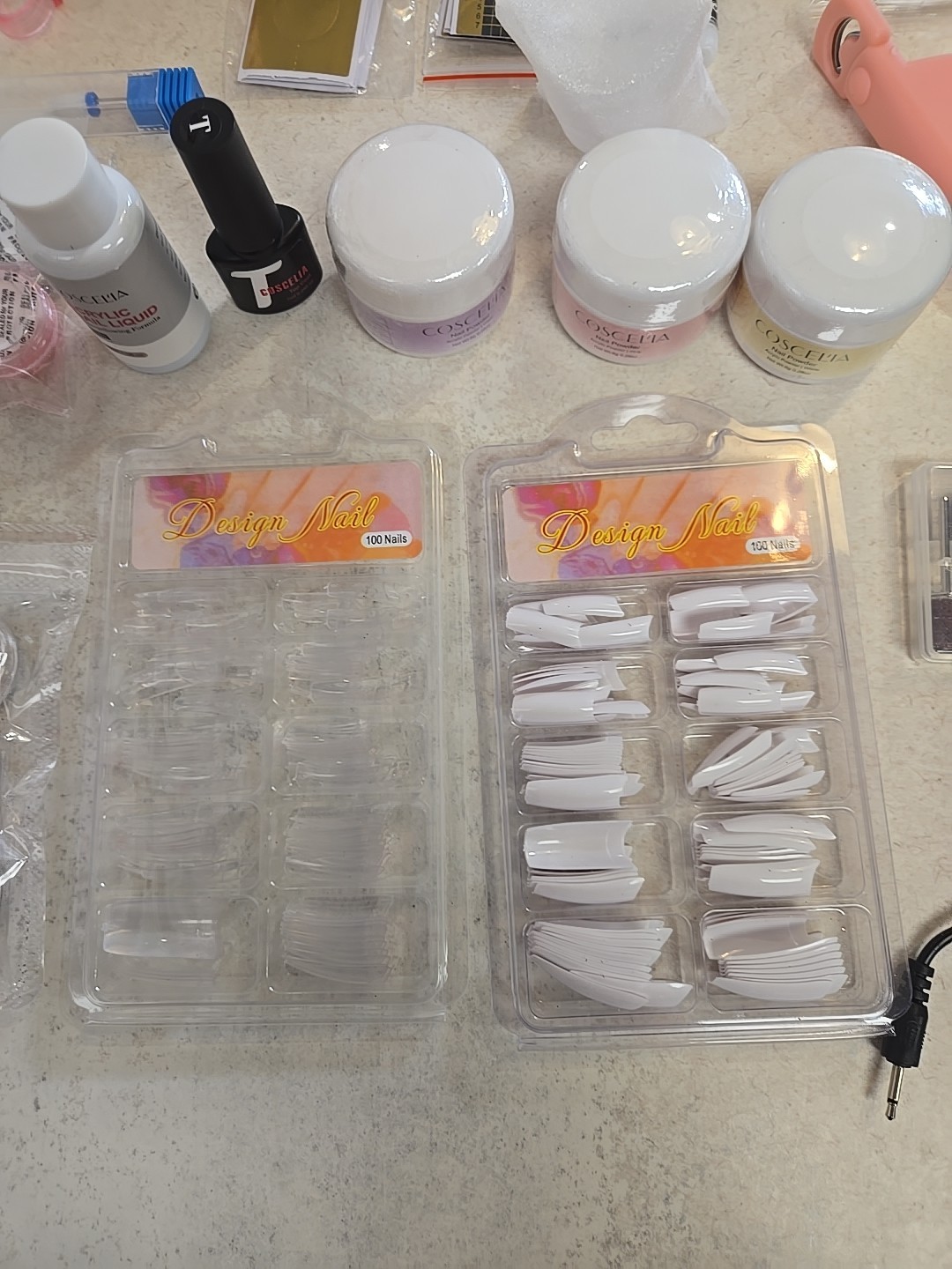 Coscelia Acrylic Nail Kit for Beginners with Drill and UV Light New!!