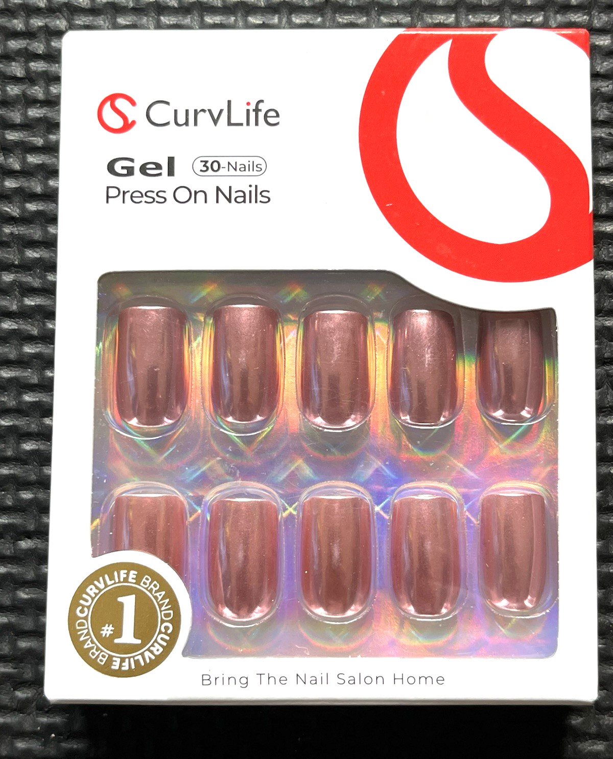 Curvlife Soft Gel Press on Nails, Pink Chrome Square Medium Style Full Cover