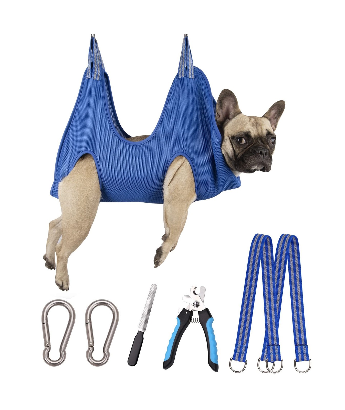10 in 1 Pet Grooming Hammock Harness with Nail Clippers/Trimmer, Nail File, D…