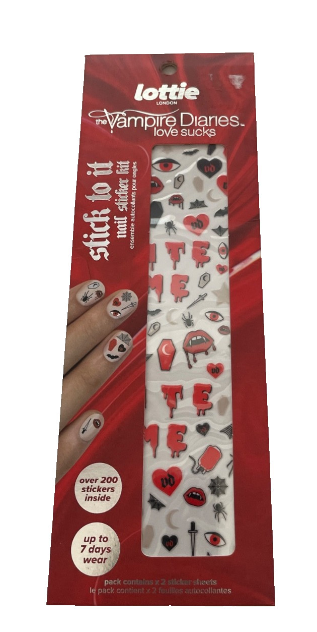 NEW 200+ Lottie Halloween lips Love Sucks Stick to It Nail Sticker decal Kit